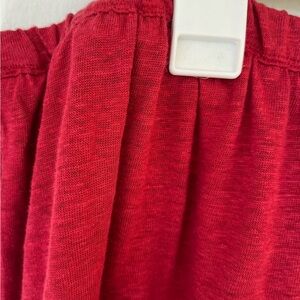 Gudrun Sjoden Elastic Waist Red Linen Skirt size XL
